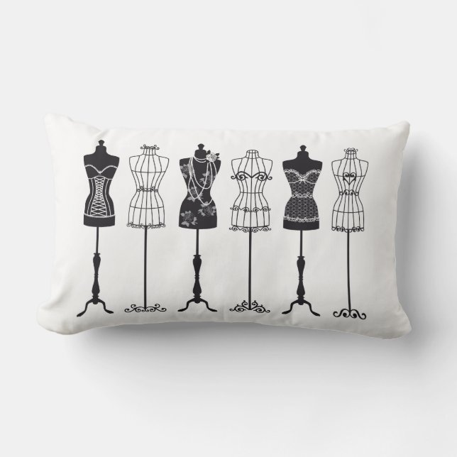  mode mannequins silhouettes kussen (Voorkant)