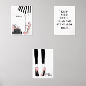 Mode Meisje Baas Set Wall Art (Voorkant)