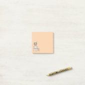 Mode meisje dat wandelt met haar kat post-it® notes (Op bureau)