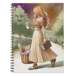 Mode Meisje Met Koperkleurig Haar Met Booksboo Jou Notitieboek