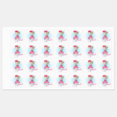 Mode Meisje met Pug Labels (Vel)