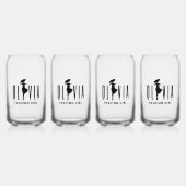 mode meisje schaduw olivia zwart leuk cadeau luxe blikvorm glas (Voorkant)