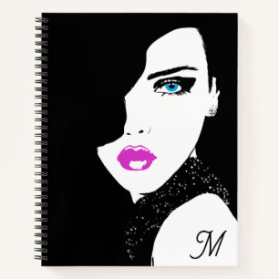 Mode Meisje Zwart Roze Blauw Notitieboek