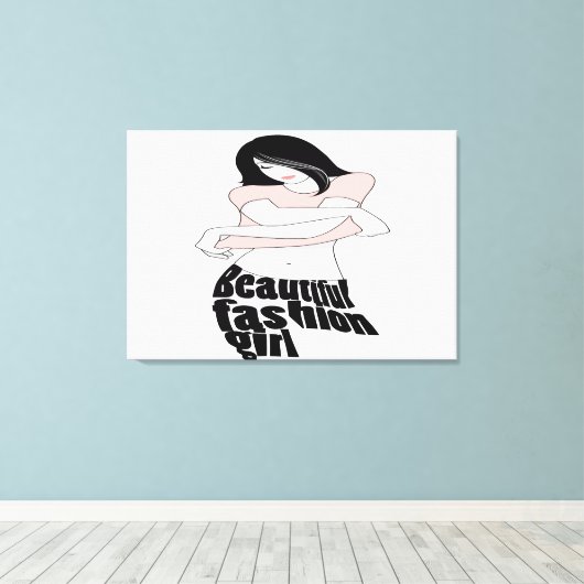 Mode meisjes canvas afdruk (Insitu (Houten vloer))