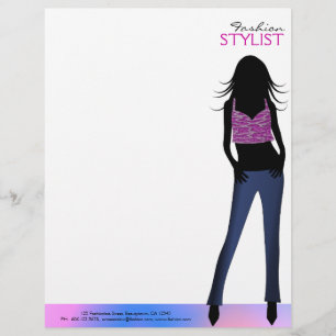 Mode Meisjes in Blue Jeans Letterhead Sjabloon Custom Briefhoofd