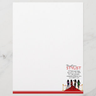 Mode Meisjes Rode Tapijt Letterhoofd Sjabloon Gepersonaliseerd Briefhoofd