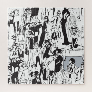Mode mensen: naadloze illustratie. legpuzzel