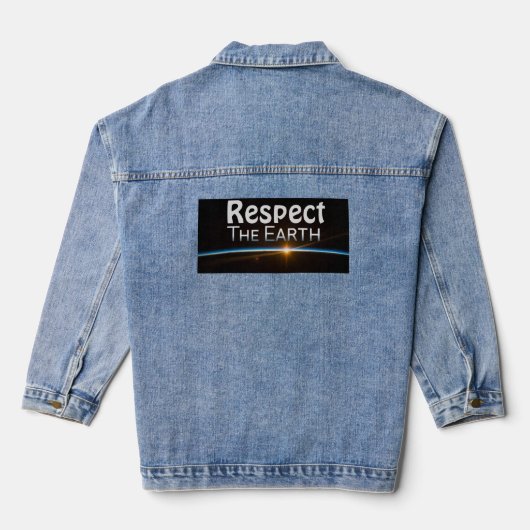 Mode met een Purpose Outside-World Style Denim Jacket (Achterkant)