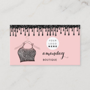 Mode met kledingwoede Koop Roze Drip QR Logo Visitekaartje