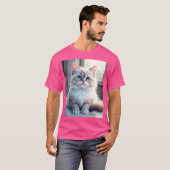 “Mode Miaou Activé – T-Shirt Imprimé Chat Mignon” (Devant entier)