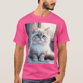“Mode Miaou Activé – T-Shirt Imprimé Chat Mignon” (Devant)