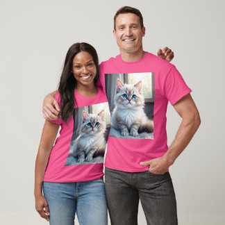 “Mode Miaou Activé – T-Shirt Imprimé Chat Mignon”
