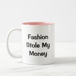 Mode Mijn geld stoppen" grappige woorden Tweekleurige Koffiemok