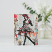 Mode Mixed Media Collage Briefkaart (Staand voorkant)