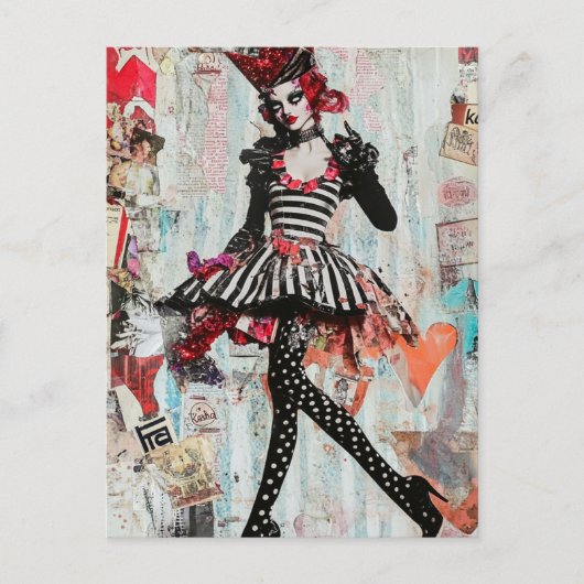 Mode Mixed Media Collage Briefkaart (Voorkant)