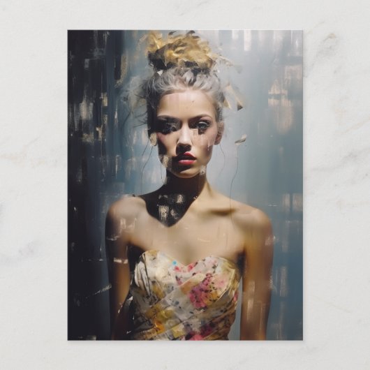 Mode Model Blond Vrouw Fotografie Briefkaart (Voorkant)