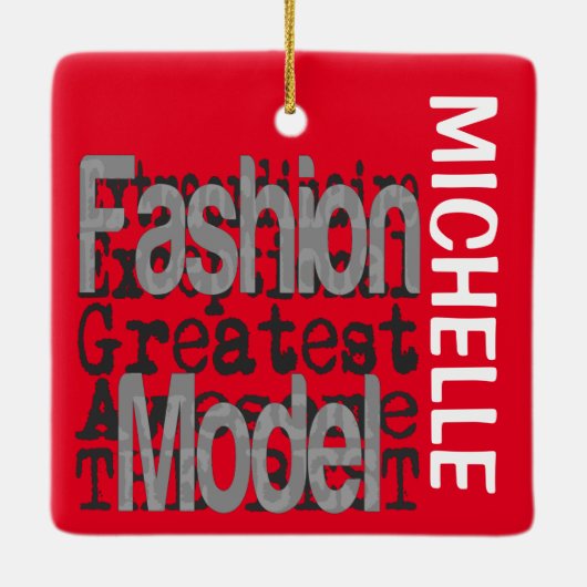 Mode Model Extraordinaire CUSTOM Keramisch Ornament (Achterkant)