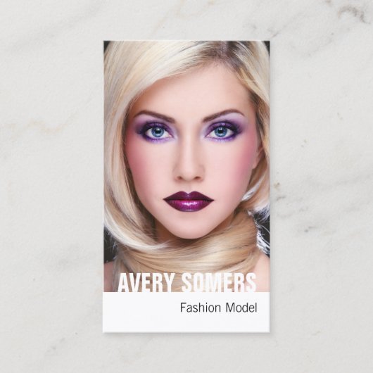 Mode Model Fotoprofielkaart Visitekaartje (Voorkant)