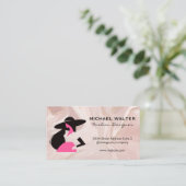 Mode model Logo | Roze goudmarmer Visitekaartje (Staand voorkant)