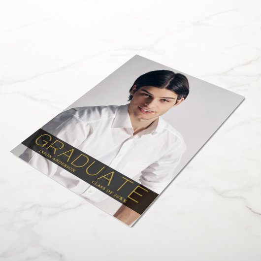 Mode moderne 1 Photo Foil Grad Faire-part Card (Rotation)