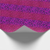 Mode Moderne roze Paarse glitter Leopard Cadeaupapier (Hoek)