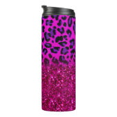 Mode Moderne roze Paarse glitter Leopard Thermosbeker (Geroteerd rechts)