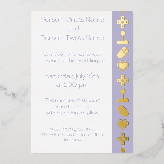 Mode multijoueur dans Lavender Foil Invitation (Recto)