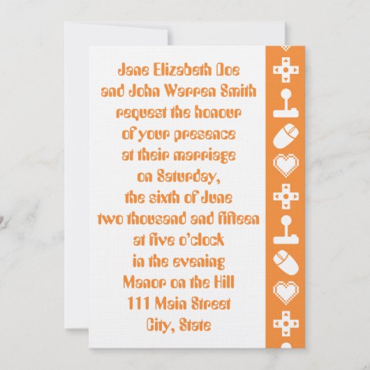 Mode multijoueur dans une invitation de mariage or (Devant)