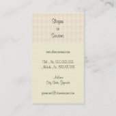 Mode of stylist Fancy Meisje Visitekaartje (Achterkant)