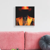 Mode ontwerpen met Sinaasappel Canvas Afdruk (Insitu (Woonkamer))