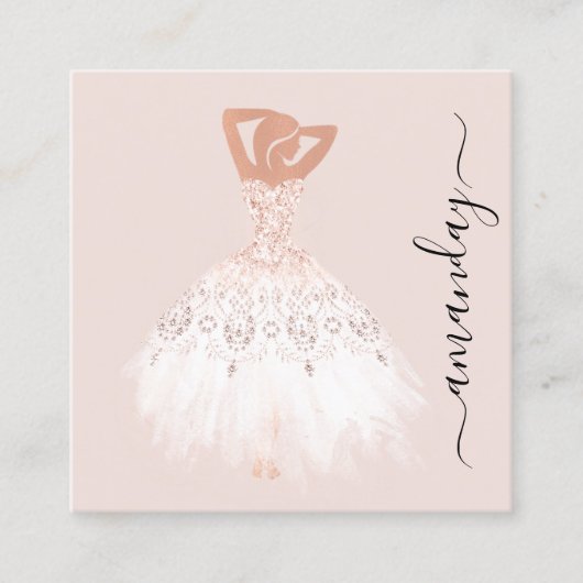 Mode Ontwerper Roos drukker Logo QR-code Vierkante Visitekaartje (Voorkant)