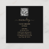 Mode Ontwerper Winkeldrukker QR Code Logo GoldBlac Vierkante Visitekaartje (Achterkant)