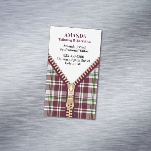 Mode op maat magnetisch visitekaartje (Voorbeeld)