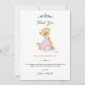 Mode ours en peluche petite dame Carte de remercie (Devant)