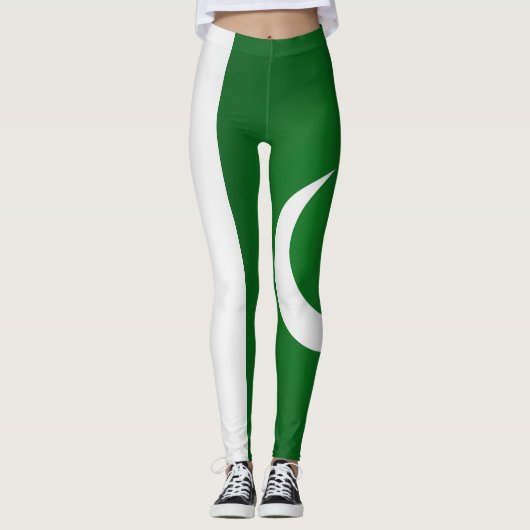 Mode over de vlag van Pakistan Leggings (Voorkant)