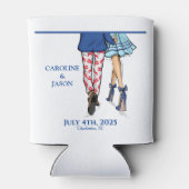 Mode paar rode kreeft Douche bruiloft gunsten Blikjeskoeler (Achterkant)