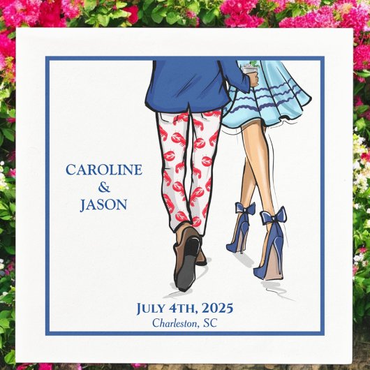 Mode paar rode kreeft Douche bruiloft gunsten Servet