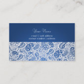 Mode Paisley Blue Professional Visitekaartje (Achterkant)