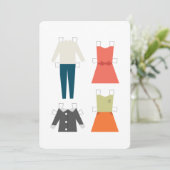 Mode papierdollar kaart (Staand voorkant)