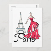 Mode Parijs Briefkaart (Voorkant / Achterkant)