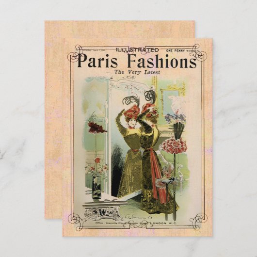 Mode Paris 2- Carte postale / Invitation / RSVP (Devant / Derrière)