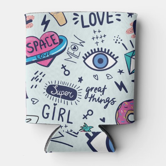 Mode Patch: Pop Art Stickers. Blikjeskoeler (Voorkant)