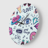 Mode Patch: Pop Art Stickers. Grote Klok (Hoek)