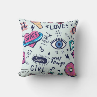 Mode Patch: Pop Art Stickers. Kussen