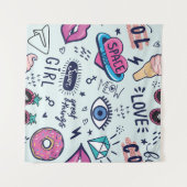 Mode Patch: Pop Art Stickers. Wandkleed (Voorkant (horizontaal))