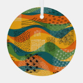 Mode Patchwork: Golvende Abstracte kunst Glas Ornament (Achterkant)