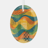 Mode Patchwork: Golvende Abstracte kunst Glas Ornament (Voorkant links)