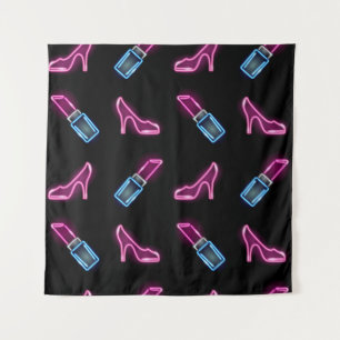 Mode Patroon met Neon Iconen. Wandkleed