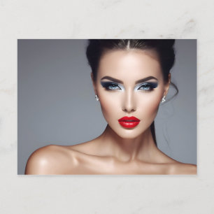 Mode portret van vrouwenkunst briefkaart