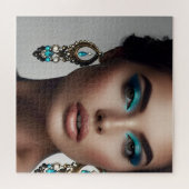 Mode portret van vrouwenkunst legpuzzel (Horizontaal)